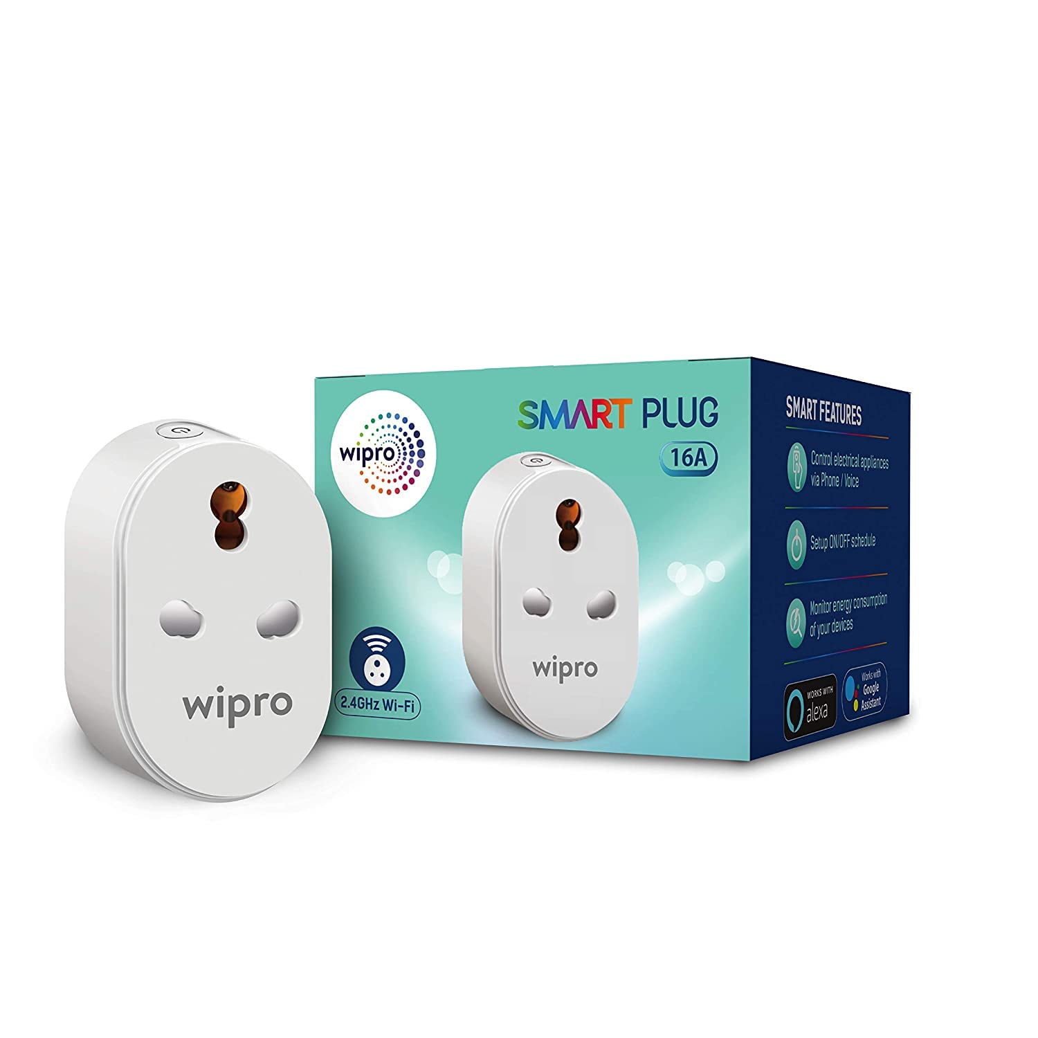 Wipro Smart Plugs - Remote Control & Voice Assistant -2 Wipro Smart Plugs - Remote Control & Voice Assistant -2