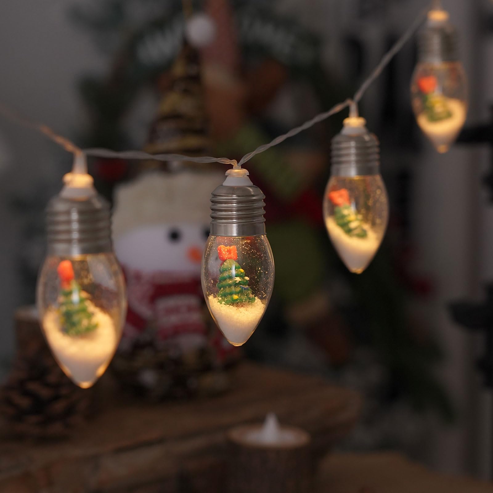 Łańcuch świetlny na choinkę śnieżną, 10 diod LED, łańcuch świetlny do sypialni, na ślub, dekorację stołu, na imprezę ogrodową, do domu, na imprezę (15 m)