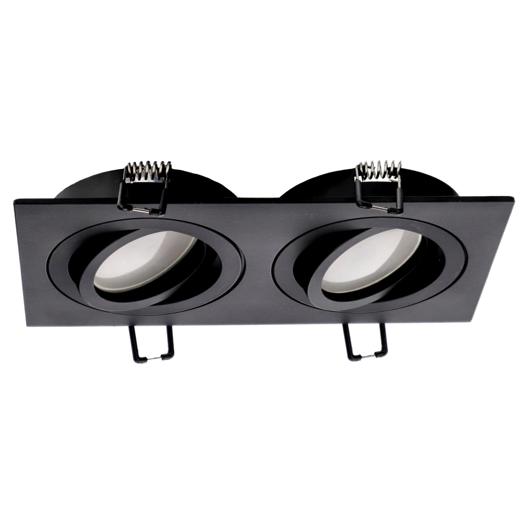 EDO Spot Encastrable Plafond Double Orientable CERI Spot Carré Noir 35W - Luminaire Encastré LED GU10, Spot Plafond Moderne Éclairage Intérieur pour Salon Cuisine Couloir Bureau sans Ampoule