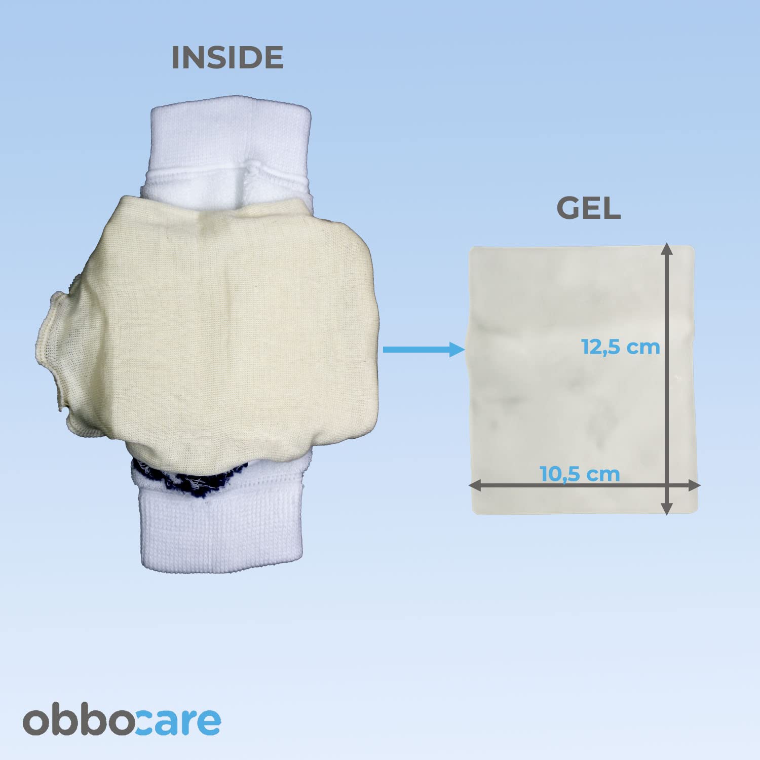 Obbocare - Calcetín Antiescaras De Tejido Acrílico Muy Suave. Par De Calcetines Con Acolchado De Gel de Poliuretano Lavable. Disminuyen El Riesgo De Escaras En Talones.