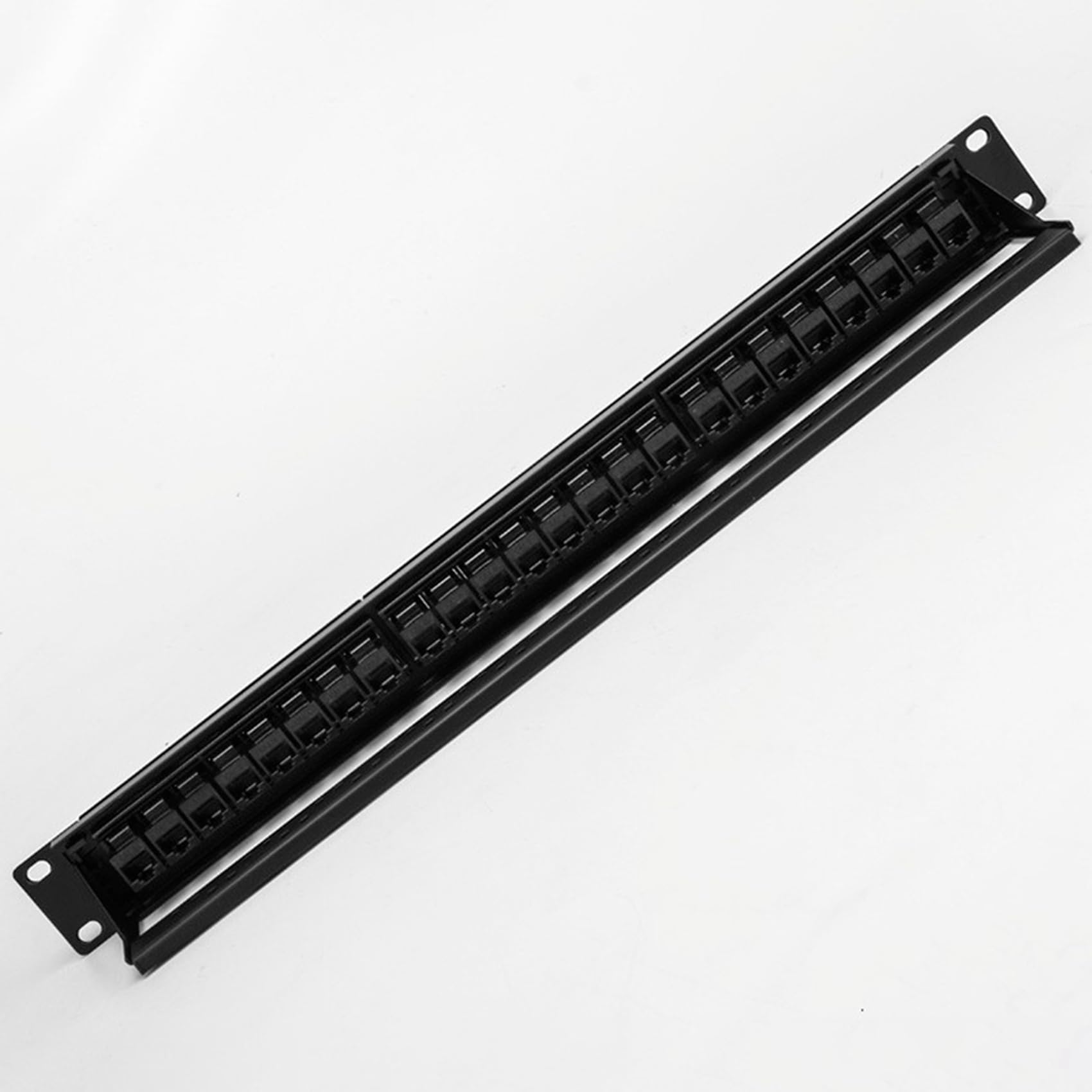 4X 19 Pouces 1U Armoire Rack Pass-Through 24 Ports CAT6 Panneau de Brassage Port de Contact RJ45 (Port de Contact RJ45) Cadre Modulaire
