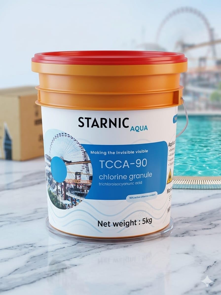 STARNIC Aqua TCCA 90 Swimming Pool Chlorine Granular (5 Kg Bucket Packaging)-picture-23