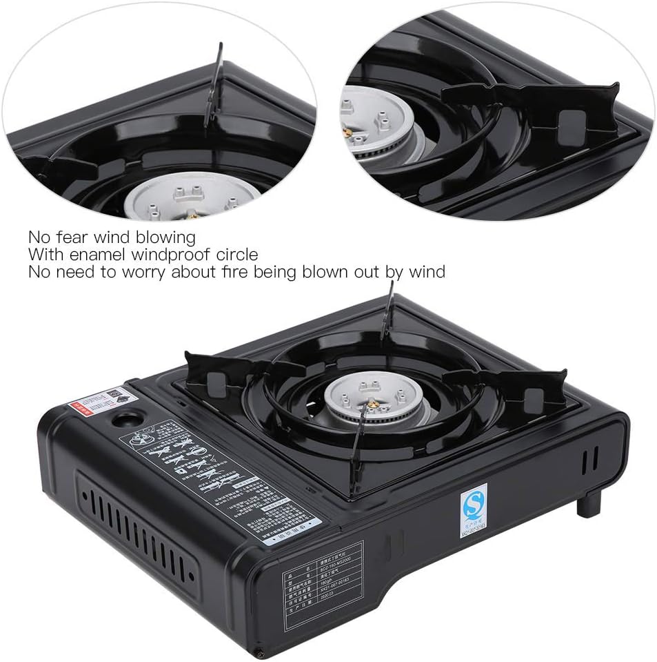 Portable Butane Gas Stove Automatic Ignition with Carrying Case (Black) portable