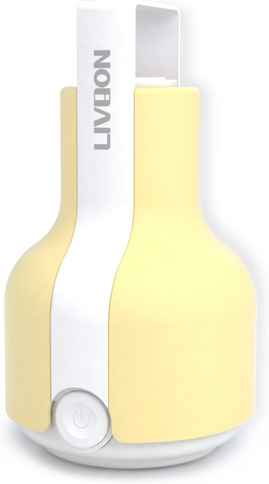 LIVION Portable Night Light - LED Bedside Lamp for Kids - Portable Lantern - USB/Battery Powered - Adjustable Brightness - LED Flashlight - Yellow