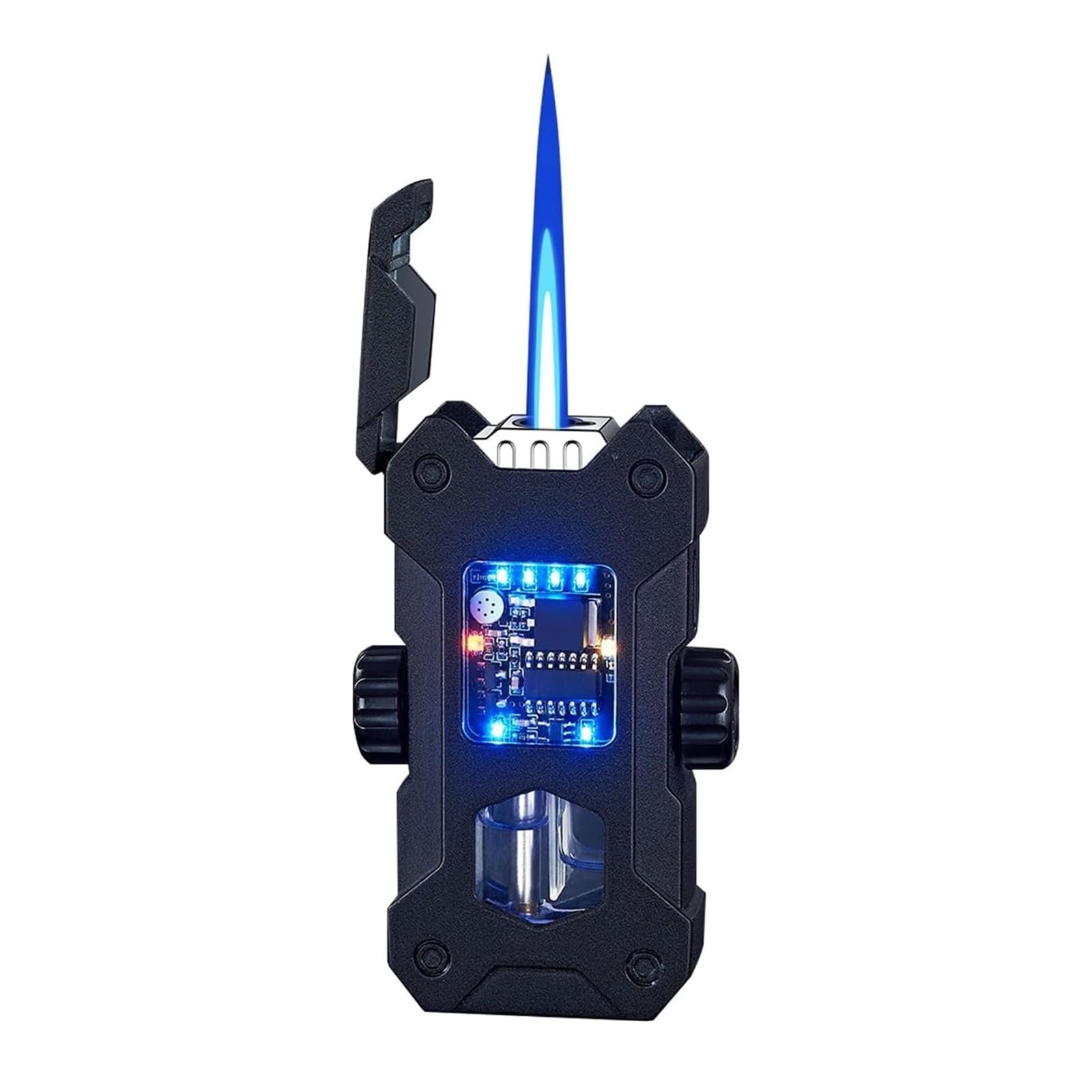 Encendedor inteligente de llama azul ajustable, recargable y resistente al viento