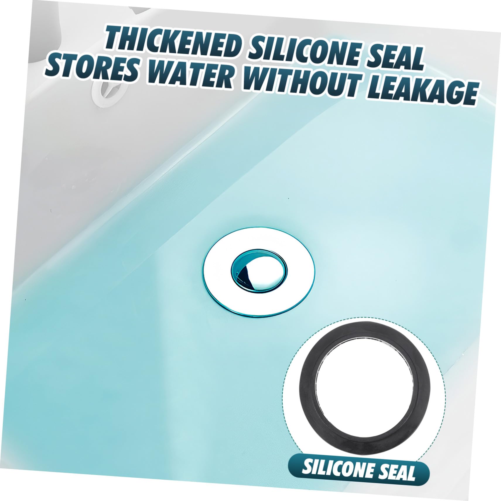 Tapón de Drenaje Tipo Empuje para Lavabo con Filtro Antidesbordamiento y Núcleo Rebote Resistente Abs y Acero Inoxidable Repuesto Fácil Instalar para Baño y Cocina