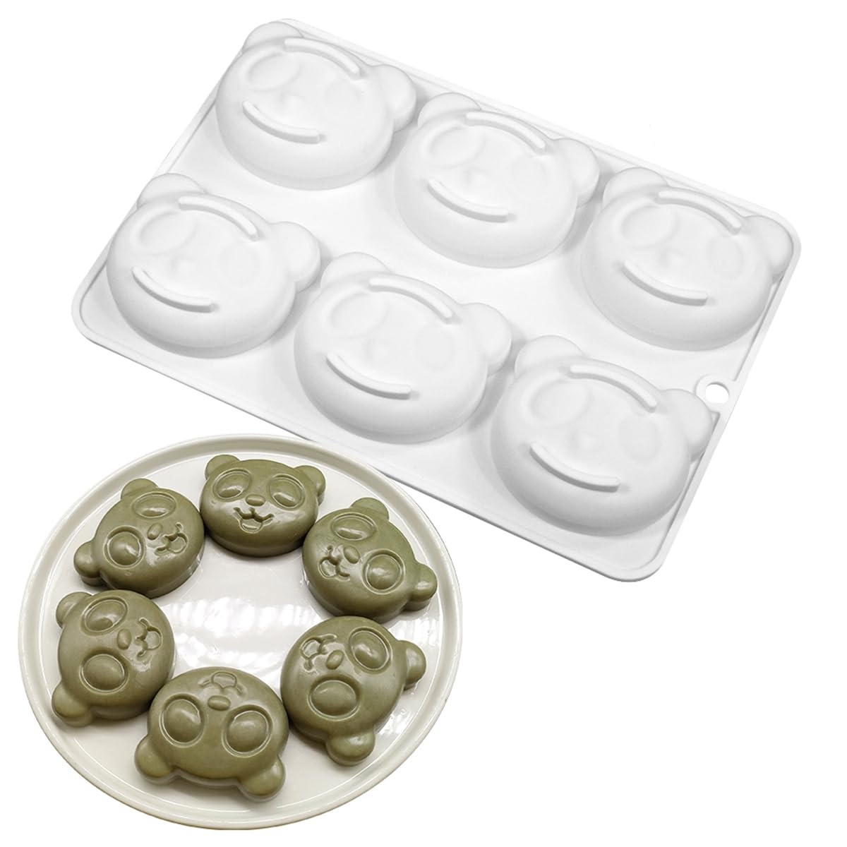 mostsom Silicone Mousse Mold Panda Shape Non-Stick Chocolate Dessert Molds, Flexible Baking Mold for Mousse Cake, Pudding, Jelly, Candy, Ice Cube (A_ Panda)