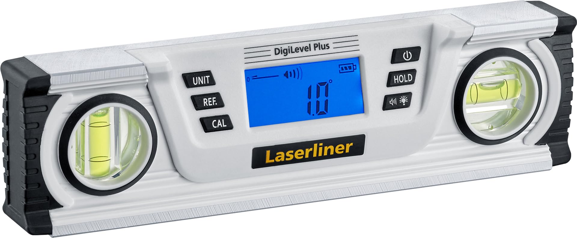 Laserliner DigiLevel Plus 25 Digital Spirit Level, 360° Angle Measurement, Envelope Calibration, Magnetic Holder & Easy-to-Read Flip Display