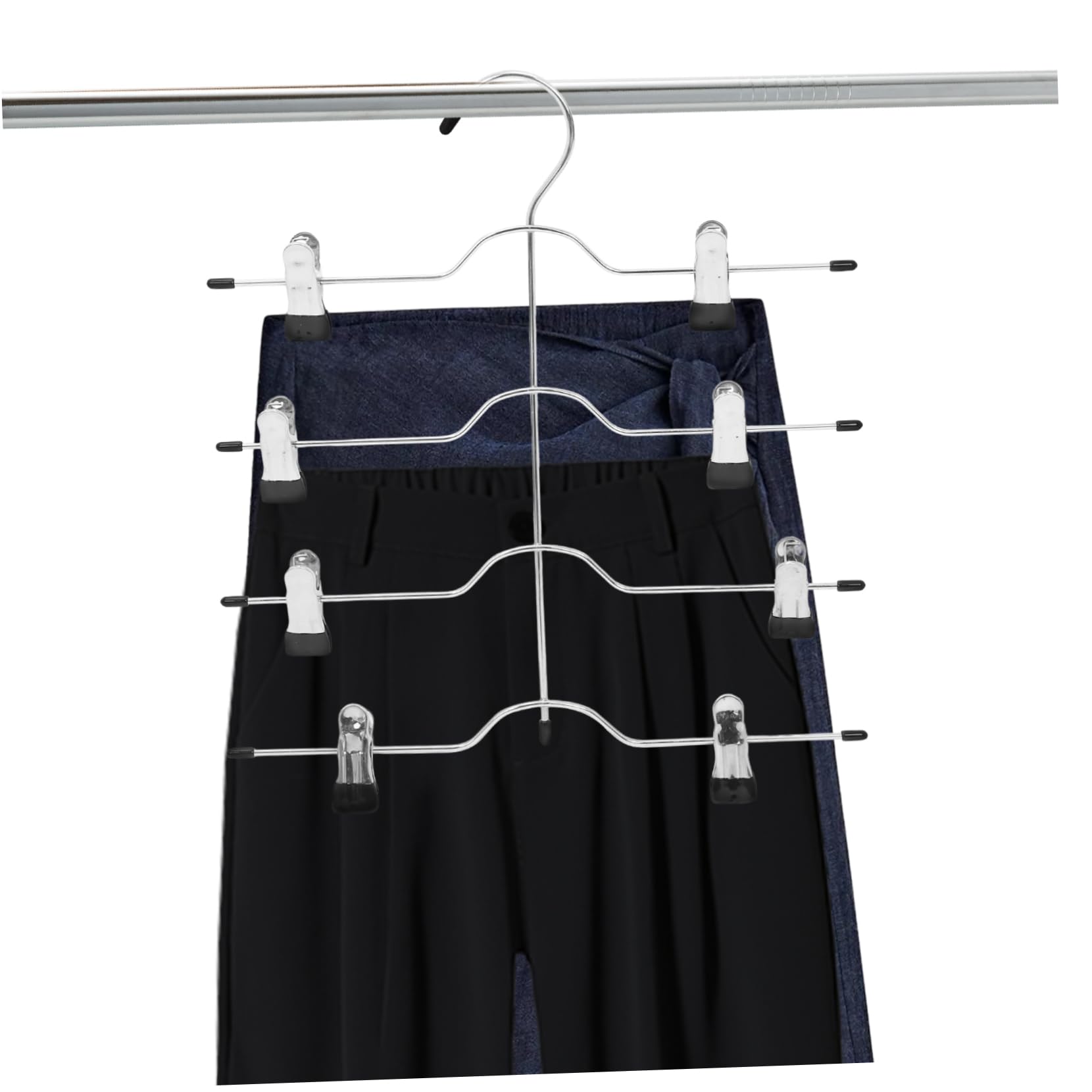 Grucce per Pantaloni 4 Pezzi a Quattro Livelli Nero