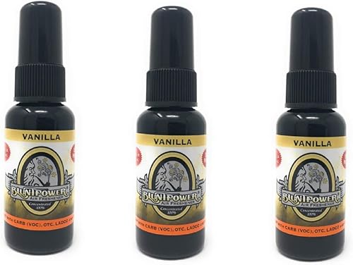 BluntPower (vainilla, 3 unidades) Ambientador concentrado Ambientador a base de aceite premium en aerosol para el hogar y el coche Spray de baño