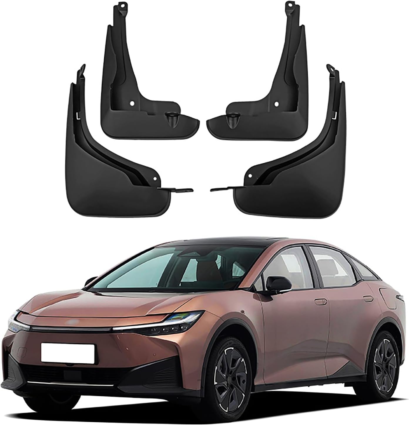 FengXH No-Drill Mudflaps for Toyota BZ3 2022, Bolt-On Kit, Road Legal