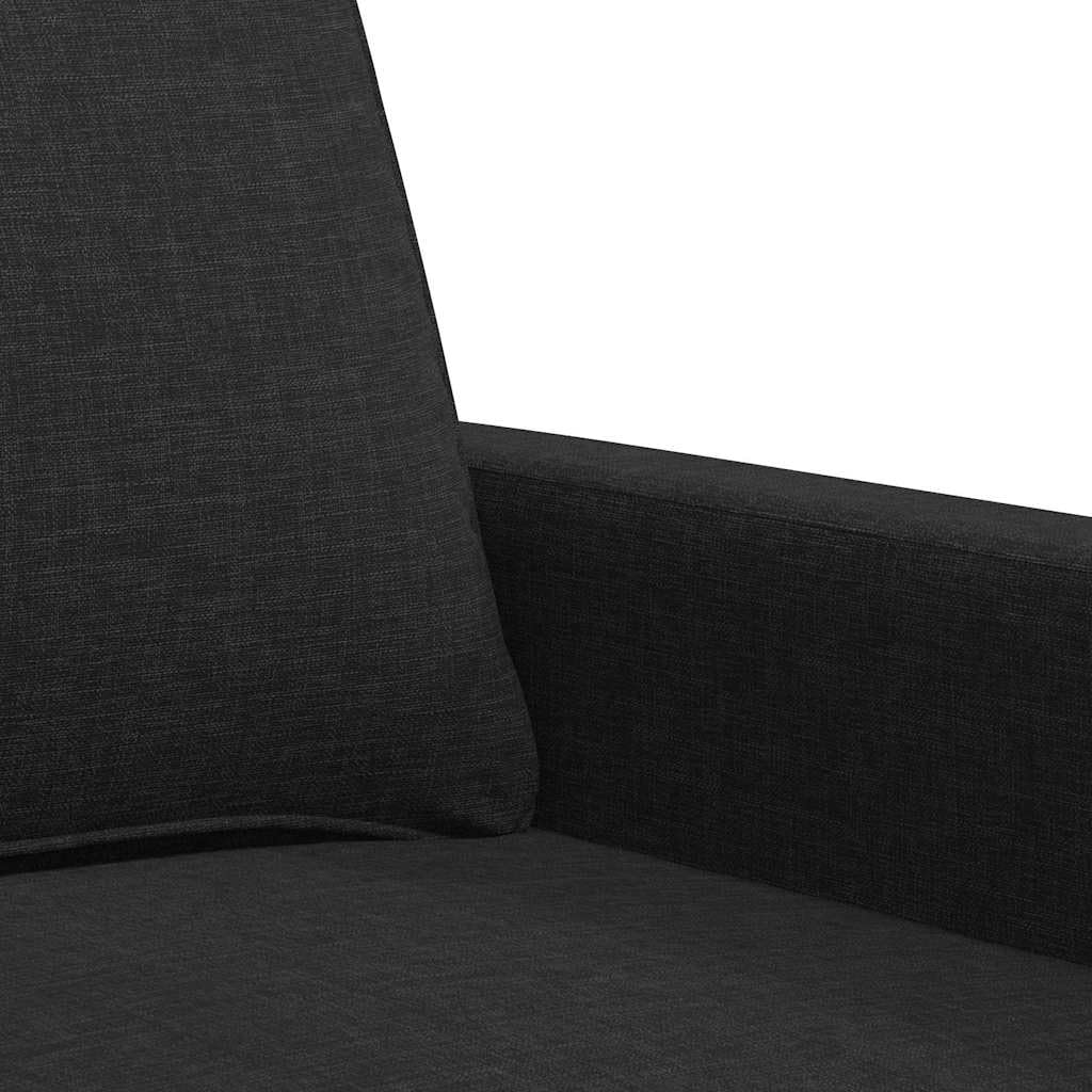 vidaXL Sillón, Silla con Reposabrazos Respaldo, Sofá Sillón de Descanso Relax, Asiento Tapizado de Televisión para Salón, Tela Negro