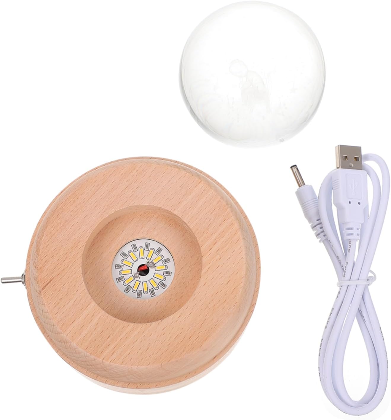 Ciieeo 1pc Base Crystal Ball Music Box Small Projection Night Light Led Musical Ornament