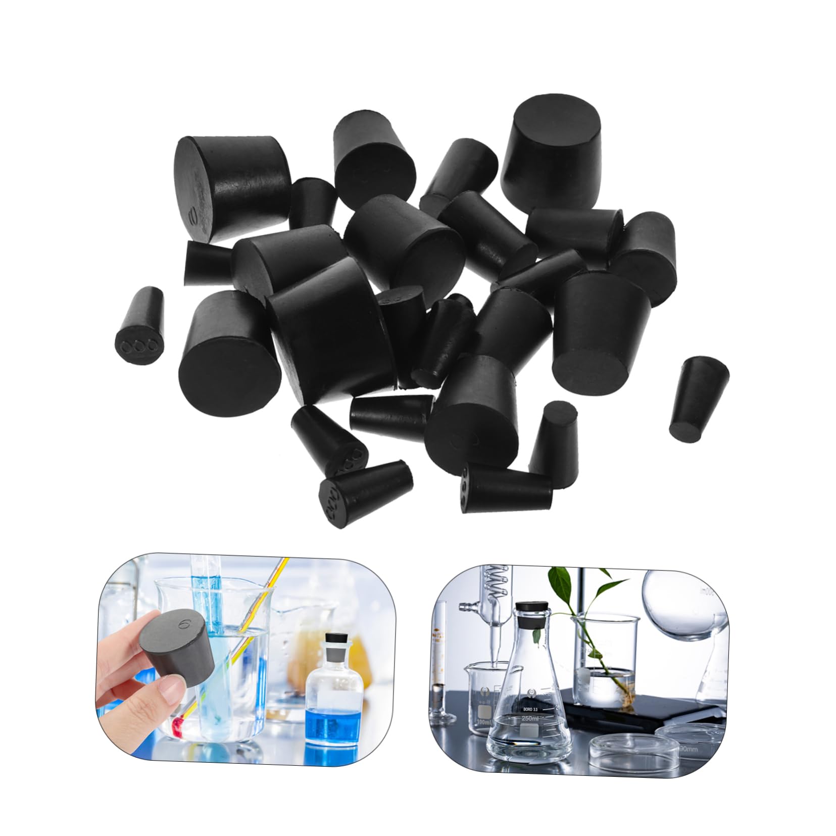 Cabilock 5 Set Tappo Di Gomma Per Spina Da Laboratorio Plug Del Tappo Tappi Di Arresto Tappi Di Gomma Per Attrezzature Da Laboratorio Sigillo Di Sicurezza Gomma Da Cancellare 27 Pezzi*5