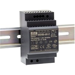 MeanWell HDR-60-5 32W 5V 6.5A Alimentación de Din Rail DIN-RAIL