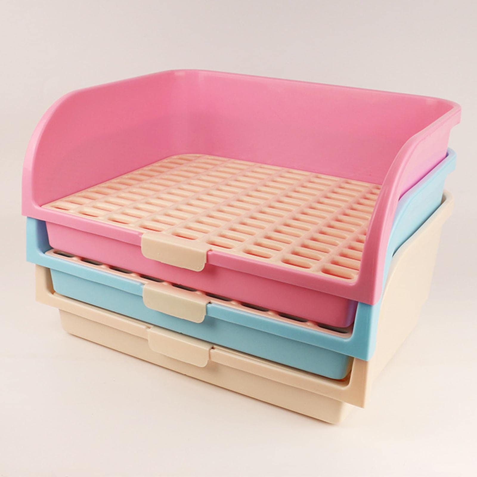 Fenteer Große Kaninchentoilette Haustiertoilette für erwachsenes Tier Erwachsene Hase Kaninchen Meerschweinchen Frettchen Katzentoilette Töpfchentrainer, Beige