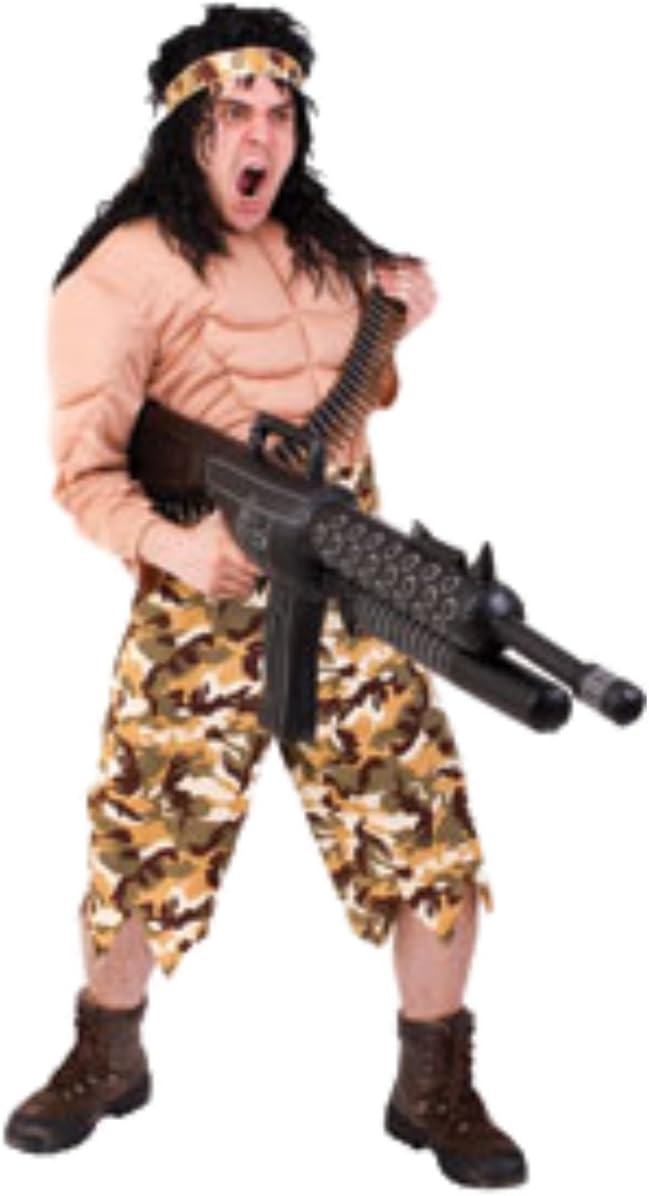 Rambo Action Man Muscleman Fancy Dress Costume X LARGE (44