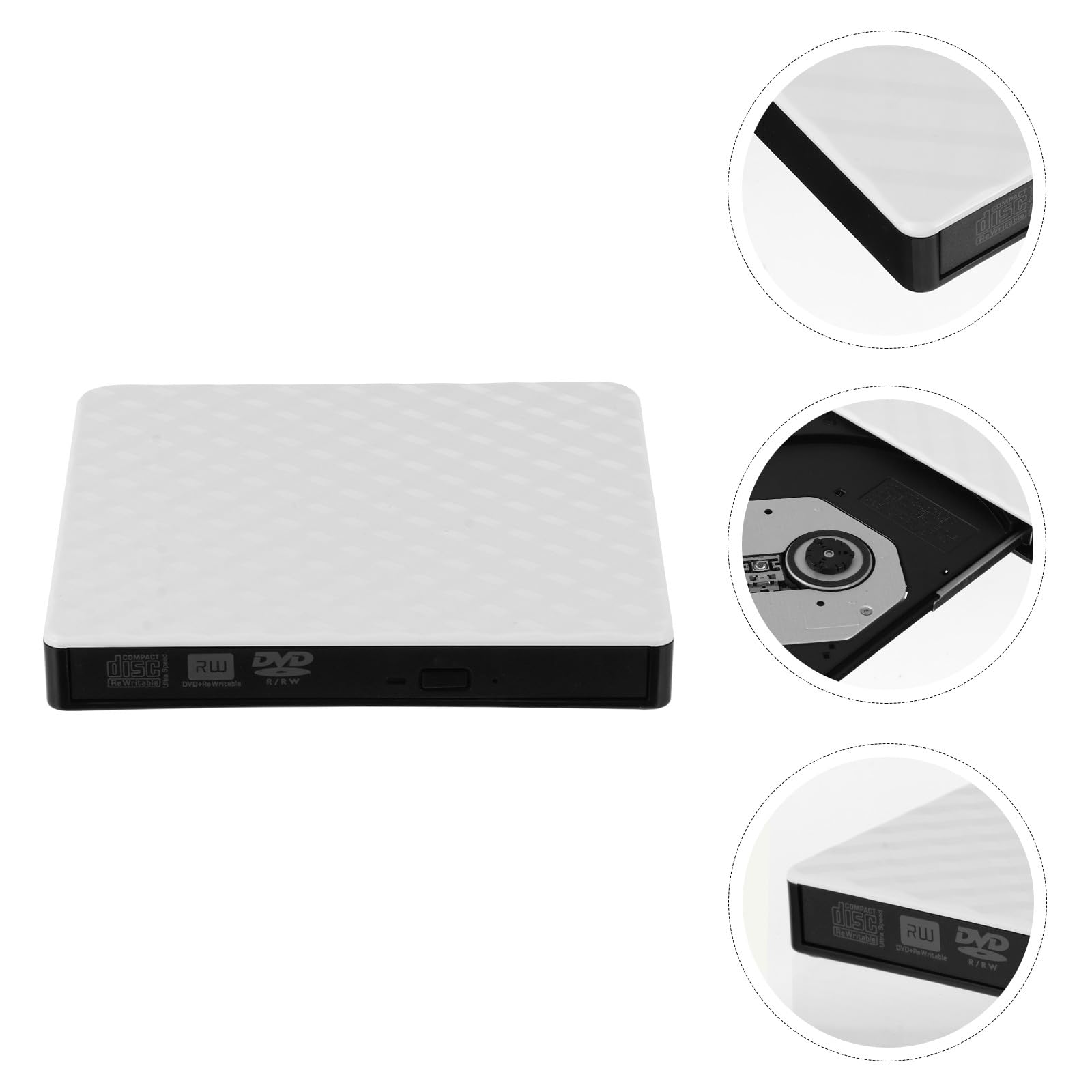Lettore Dvd Esterno USB 3.0 Bianco Ultra-sottile e Leggero Masterizzatore CD Dvd Compatibile Laptop e Desktop Plug And Play a Basso Rumore