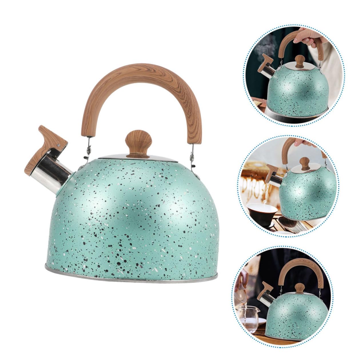 Mipcase Hervidor de Agua Grande de Acero Inoxidable con Base Resistente al Calor, Capacidad de 3 L, Diseño Robusto y Silbato para Uso en Restaurante u Oficina
