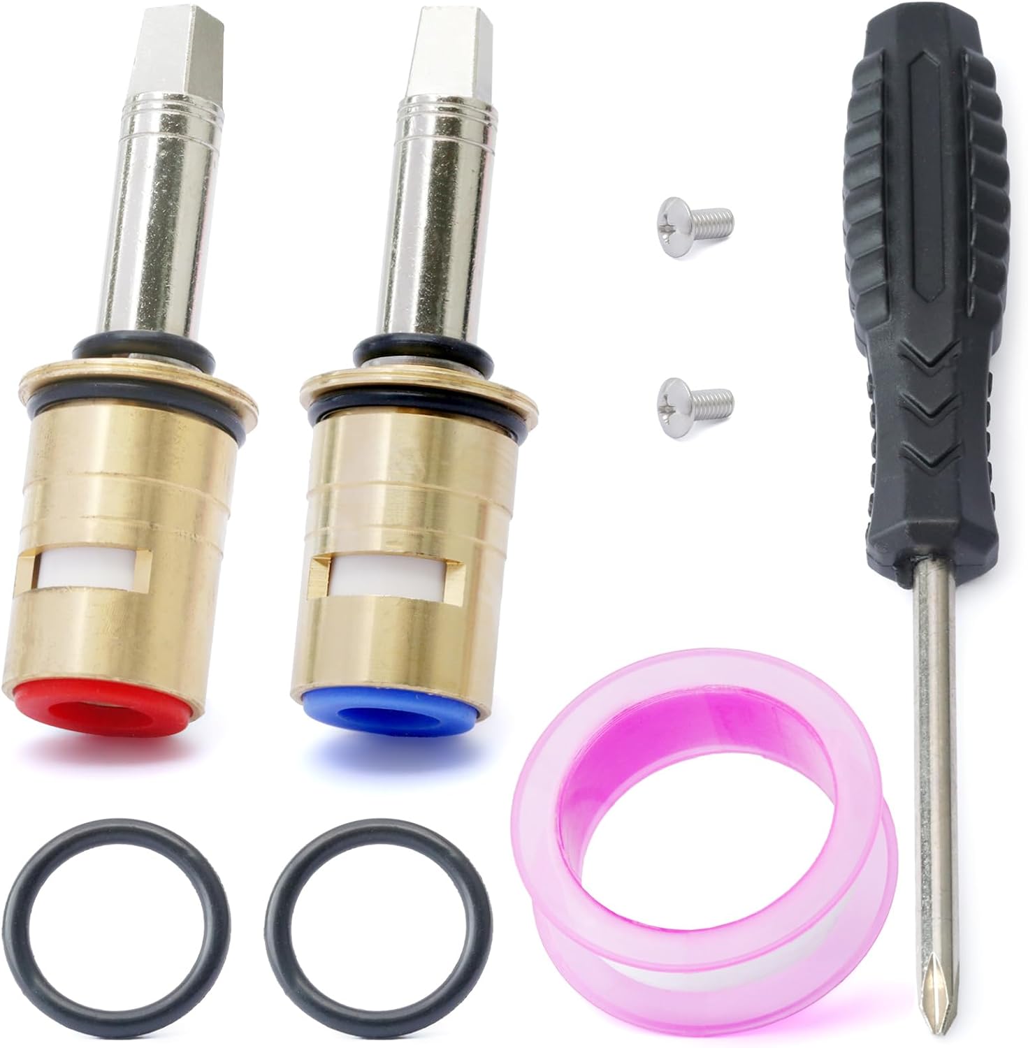 377XKRHJKABNF & 377XKLHJKABNF 1/4-Turn Cold & Hot Ceramic Faucet Cartridge Kit for Efficient Faucet Repairs