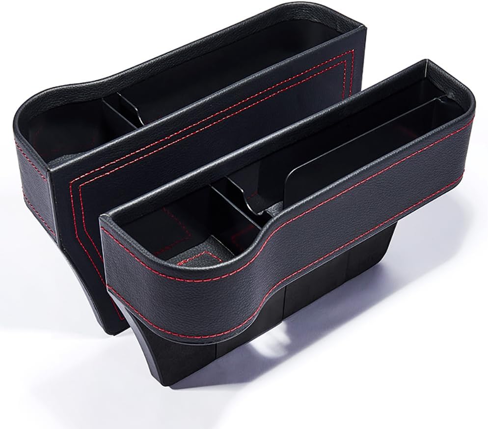 2Pcs Car Seat Gap Organizer for Smart fortwo Cabrio 2014-2025 Convertible 2-Seater, Organize Keys Phone Car Interior Organizer Non-Blocking Leg Space,Black