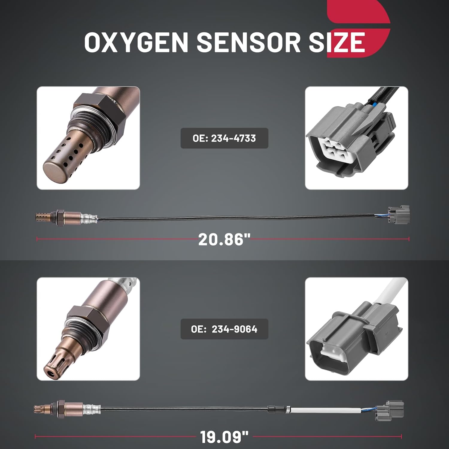 BDFHYK 2pcs Oxygen Sensor Upstream Downstream O2, Compatible with Honda Element 2003-2011, 234-9064, 36531PNDA21, 36531PPA003, Replacement 1PCS+234-4733, 36531P2PA01, 36532PZDA01 Replacement 1PCS