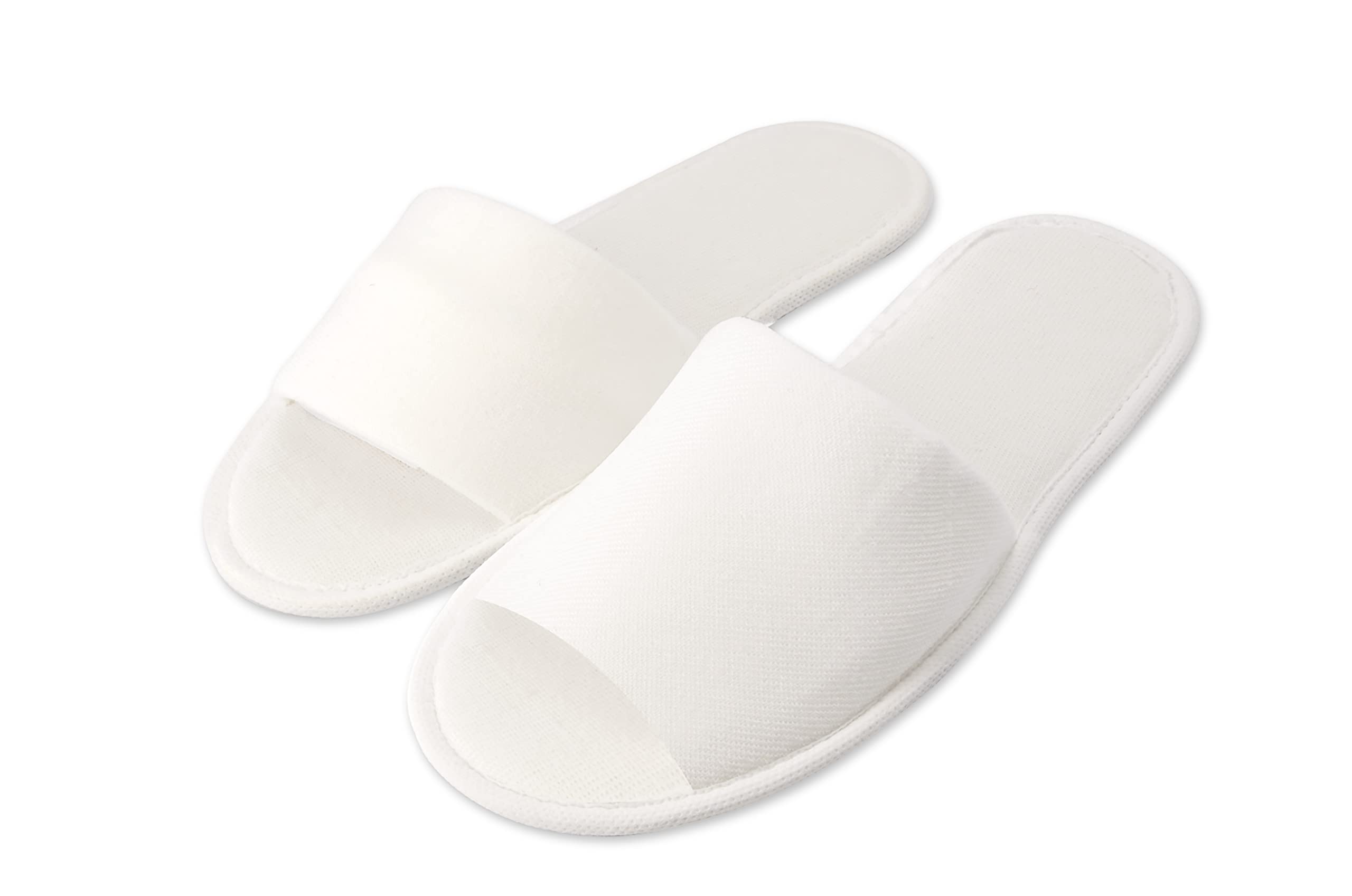 SHOBI Pantofole per Ospiti in Spugna Monouso per Hotel Unisex Taglia Unica Aperta Bianco 100 Pezzi