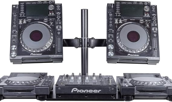 Headliner Avalon Dual CDJ Stand fits most CDJ players; Adjustable Arms Elevates CDJs above other DJ Equipment, Turntables, DJ Mixers (HL22000)