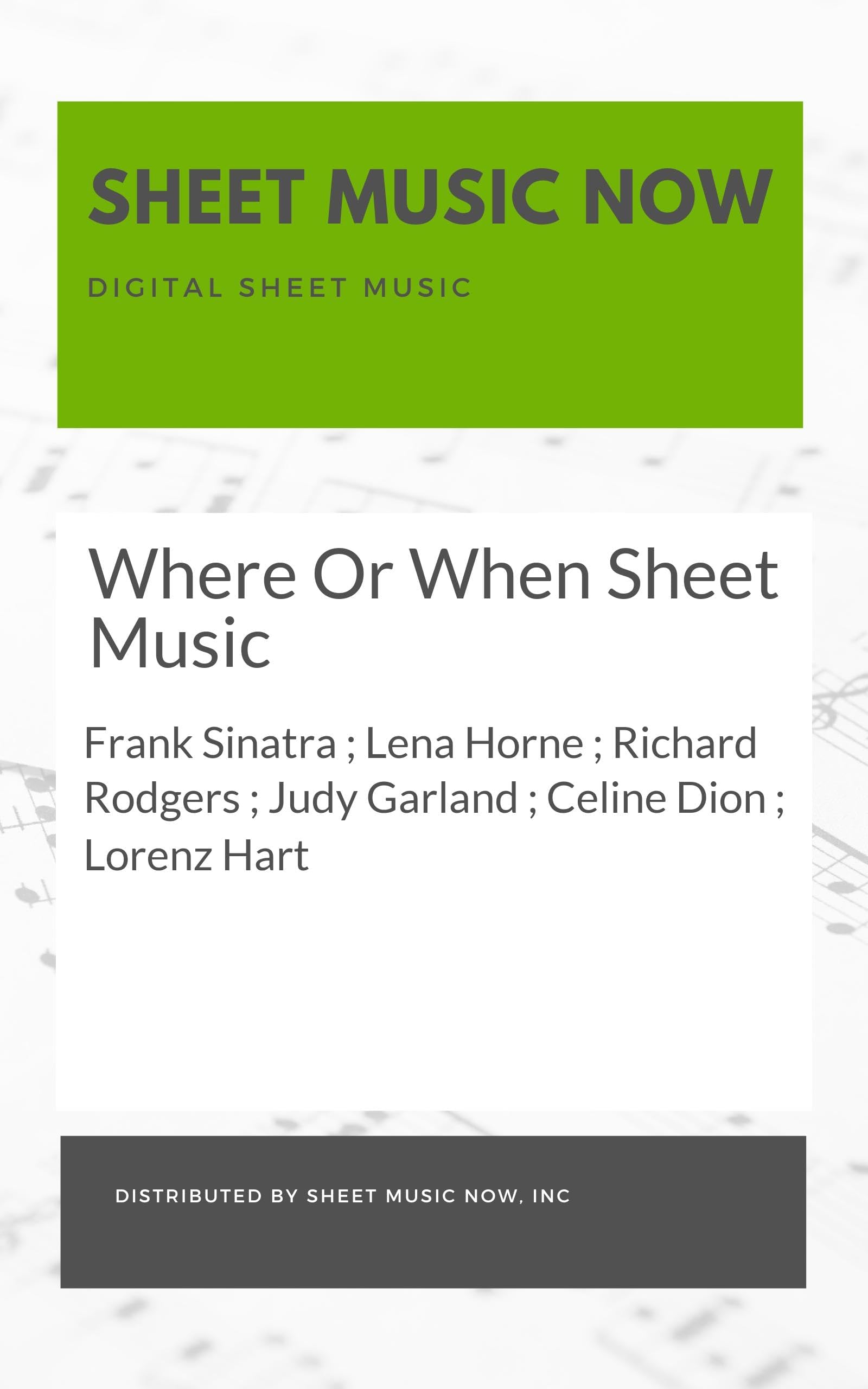 Where Or When Sheet Music