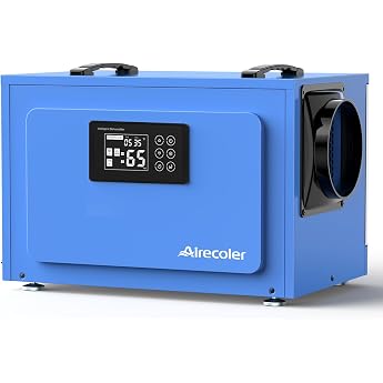 60L Dehumidifier with Pump for Crawling Room and Basement with Drain Hose Industrial Grade Water Damage Restoration Automatic Defrost Memory Start