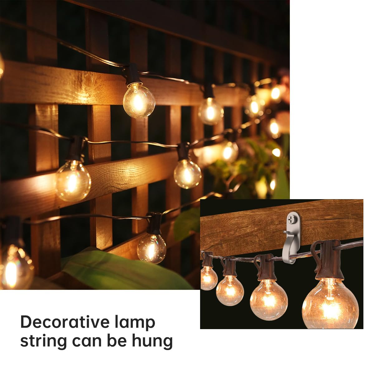 HKCLAVUS Ganchos De Suspensión De Luz Para Tira De Luces Al Aire Libre, Ganchos De Tornillo
