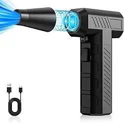 Soprador de Poeira Portátil Sem Fio 200W Turbo 130.000 RPM – Motor Sem Escova, Bateria Recarregável Tipo-C, Compacto e Leve para Limpeza de Teclado, Carro e Escritório