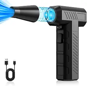 Soprador de Poeira Portátil Sem Fio 200W Turbo 130.000 RPM – Motor Sem Escova, Bateria Recarregável Tipo-C, Compacto e Leve para Limpeza de Teclado, Carro e Escritório