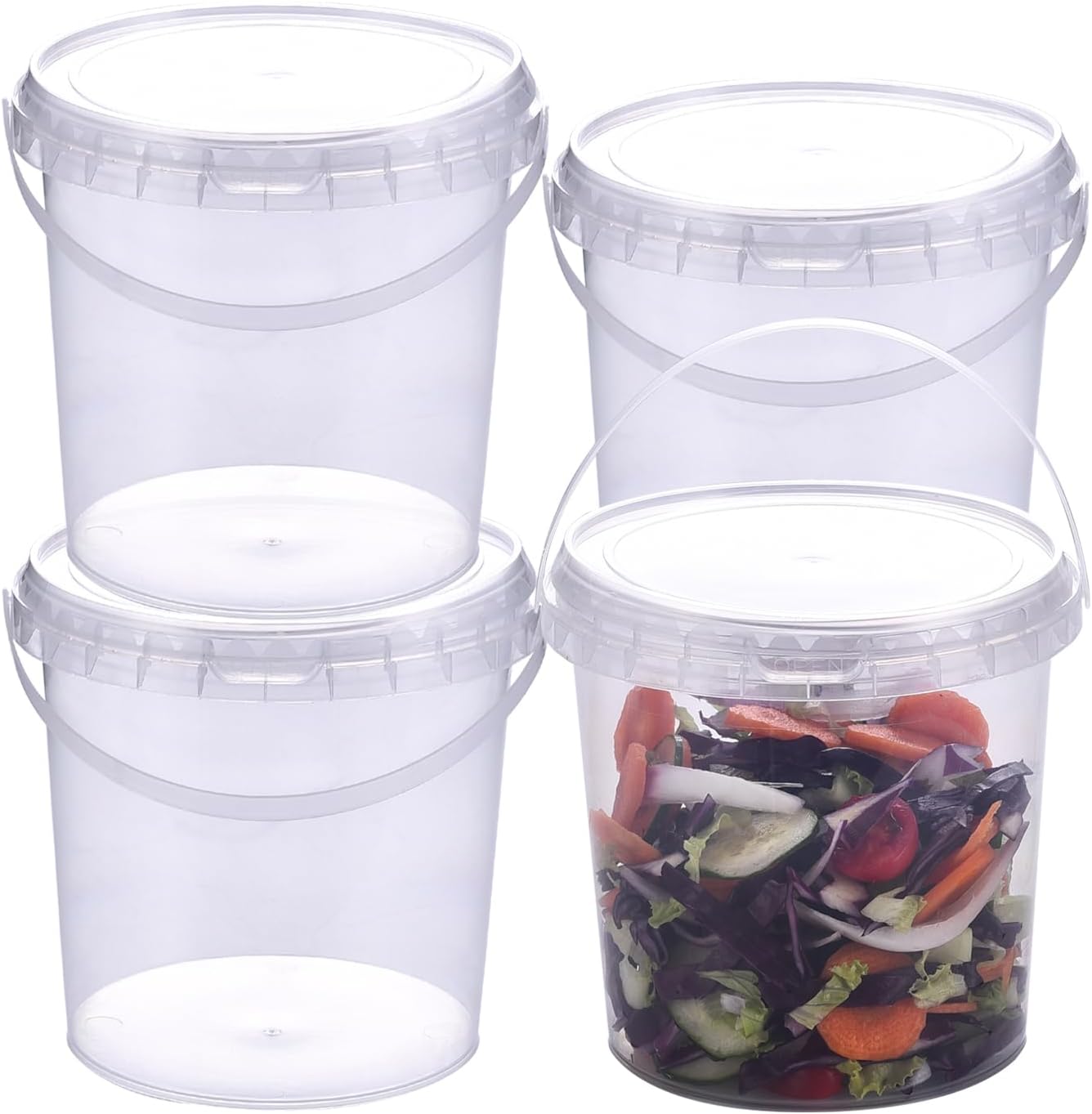 SHPii 48 oz Ice Cream Tub with Lid, Tamper Proof, BPA Free, Freezer and Microwave Safe Food Storage Container, Reusable Airtight Container, Leak Proof Tub for Snacks Deli Fruits, Drinks.(10 pack) - Image 2