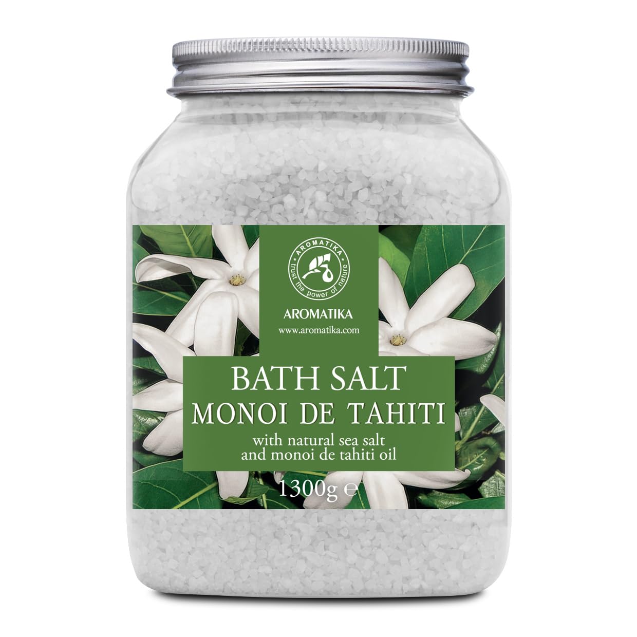 Sale da Bagno Monoi de Tahiti 1300g - Sali Marini da Bagno con Burro di Cocco Naturale & Estratto di Fiori di Gardenia - Bagno Rilassante - Buon Sonno - Sali da Bagno Aromaterapici