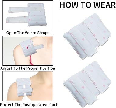 Bra Strap Pad Protector for Chest Port Pacemaker Pillow Post Surgery Bra Strap Cushion for Chest Heart Support Chemo Port Pillow for Bra Strap, 2PCS
