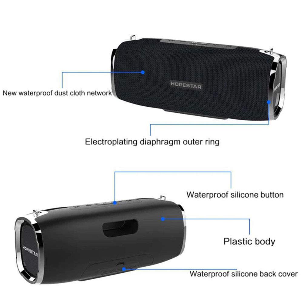 Haut-Parleur Portable PNI FunBox T19 2X10W, Bluetooth, Batterie Externe 6000mAh, Mains Libres, IPX6, Noir