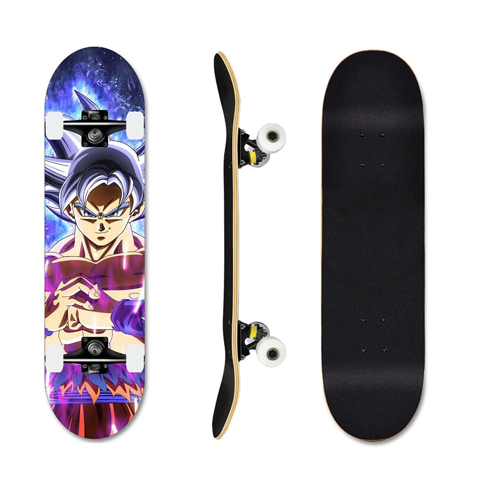 Planche à roulettes Scholars, Patins complets pour Adolescents et Adultes 31 "X8, Planche à roulettes Standard concave à Double kickboard en érable Canadien à 7 Couches