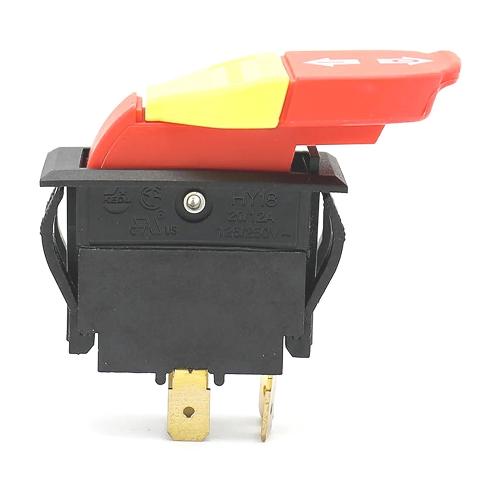 HY18 - Interruptor de botón de encendido y apagado para herramientas eléctricas mecánicas de madera con cerradura 20/12A 125/250V 5E4