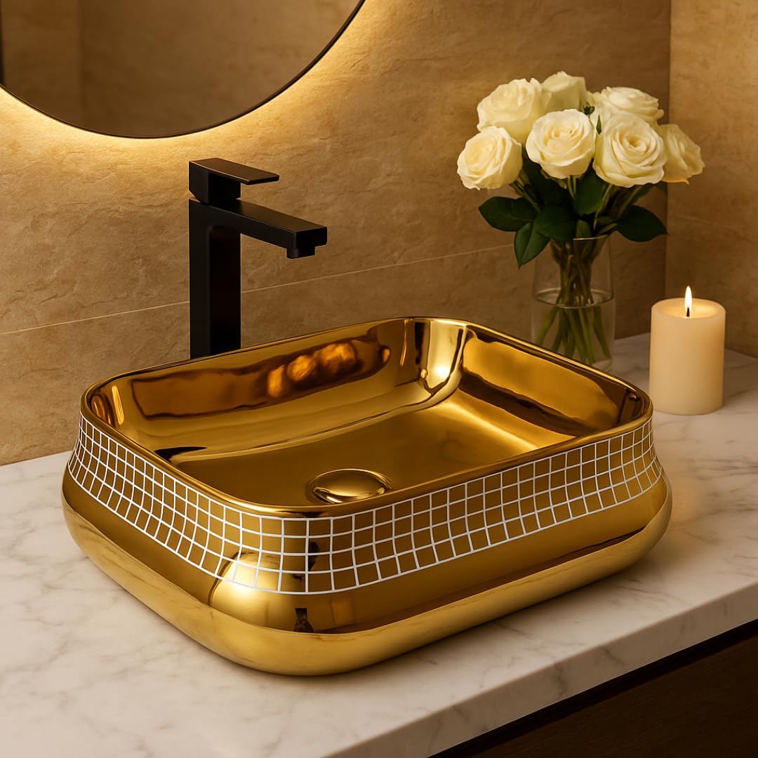 HISRE Ceramic Wash Basin - Tabletop Sink for Bathroom & Living Room -13 HISRE Ceramic Wash Basin - Tabletop Sink for Bathroom & Living Room -13