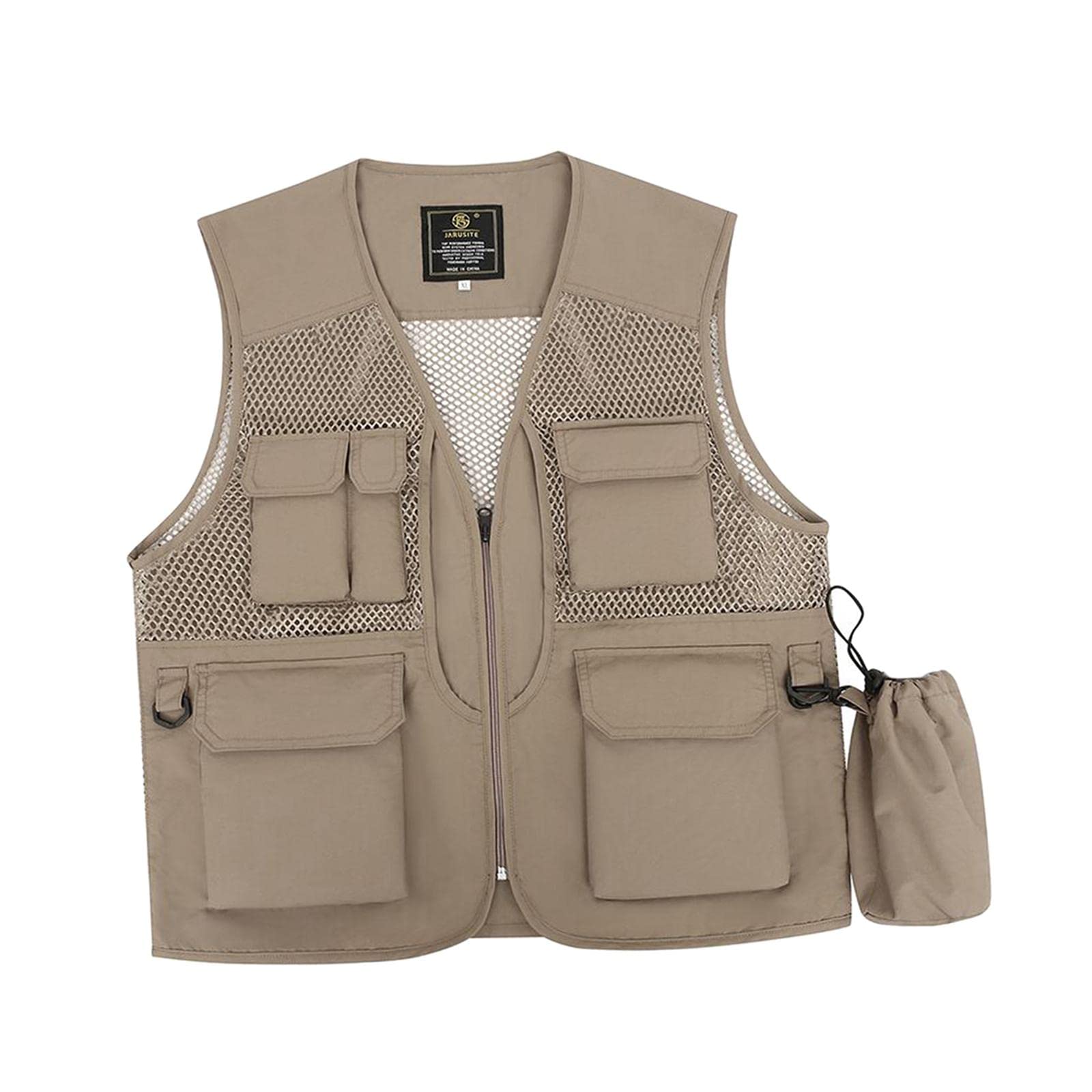 Gilet da Pesca da Uomo Morbido con Portaborraccia, Senza Maniche, Traspirante, Ideale per La Fotografia, Le attività All'aperto E Il Tempo Libero.