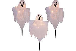Light up 3-Pack 26 Inch Figurine Ghost Lawn Stakes Halloween Decorations