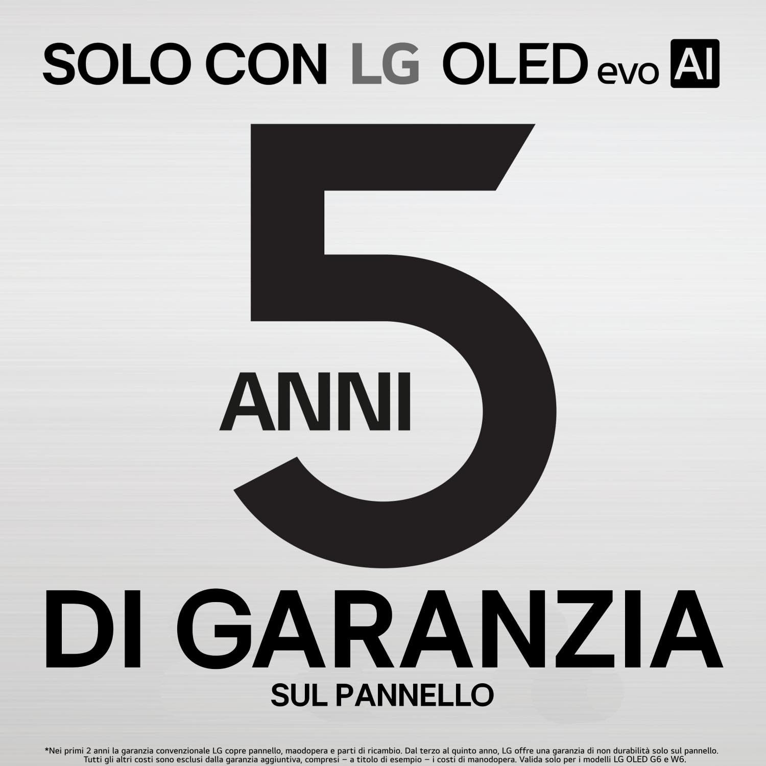 LG OLED55G66LS - Tv 55 Pollici Smart Tv 4K 3840 x 2160 Pixel OLed DVB-T2 HEVC/H.265 Wifi Argento Classe Energetica E