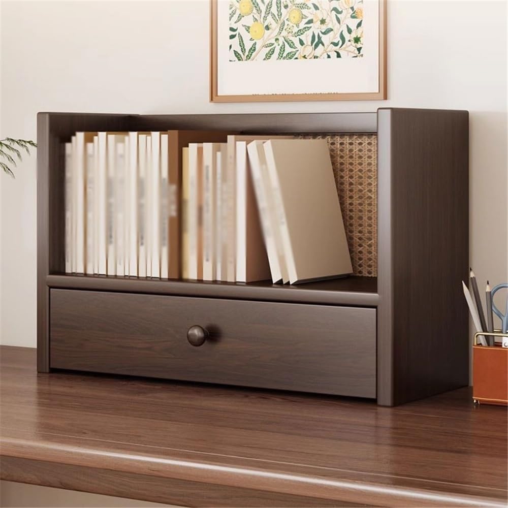 Estantería pequeña Organizador de archivos de escritorio de madera, con estante de almacenamiento de un solo cajón, organizador apilable multiusos, for la oficina de la escuela en casa Estante de exhi