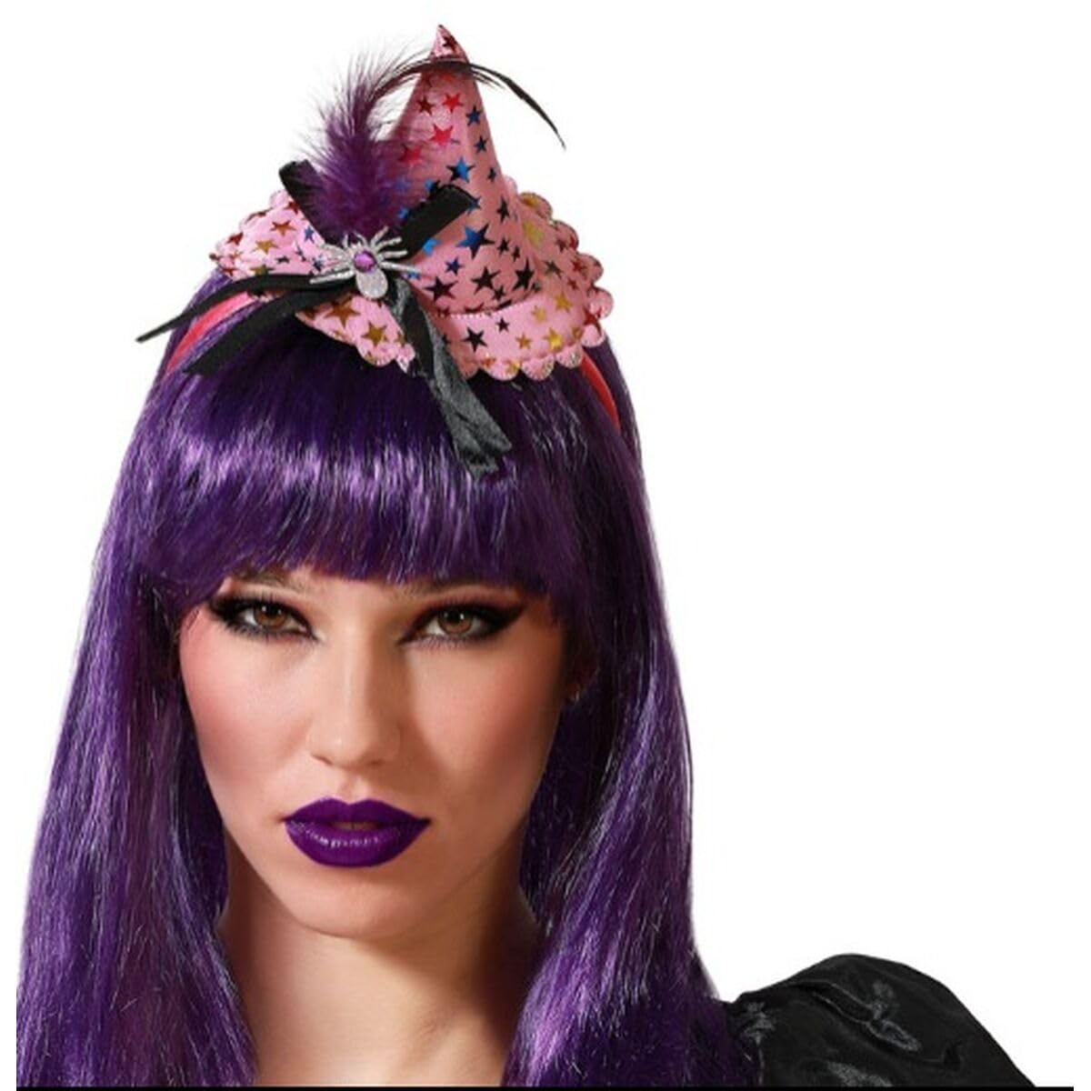 BigBuy Carnival Halloween Witch Hat Headband