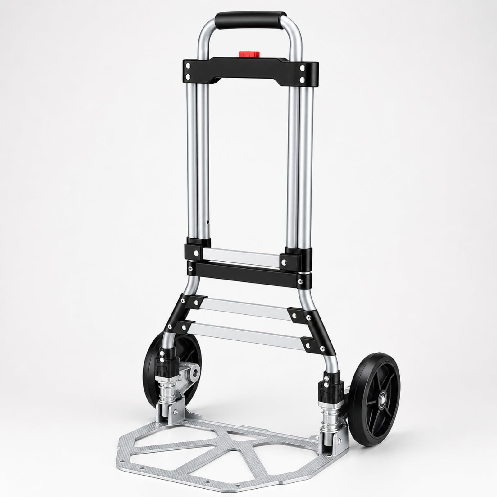 Carrello Pieghevole in Alluminio a Doppia Ruota Portatile Carrello Pieghevole Stabile per Traslochi