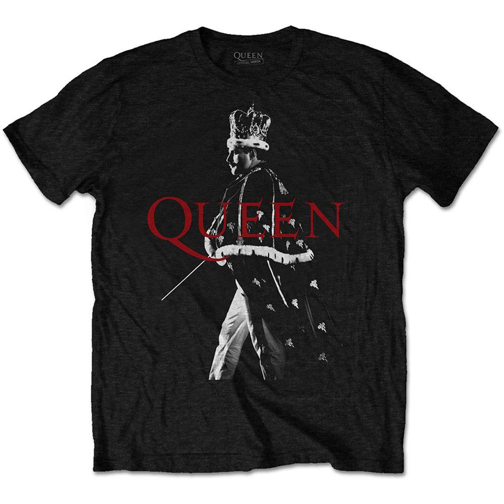 Queen Men's Black Rock Off Freddie Crown T-Shirt (Large)