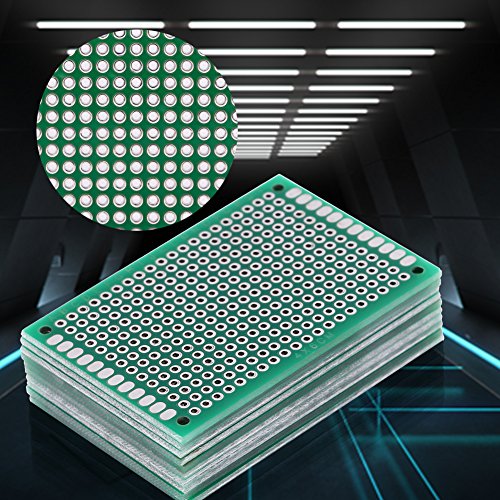 Yosooo Universal Circuit Board, Prototyping Circuit Board Double-Side Prototype PCB Universal Printed Circuit Board 4 x 6cm 10 Piece