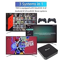 Vista 4 de FRIGEDAEG TX3 Game Console With 30000+ Games,Wireless Video Game Console For PCTVProjectorEmuELEC 4.3Android 8.1CoreELEC System 3 In 1, 4K HD