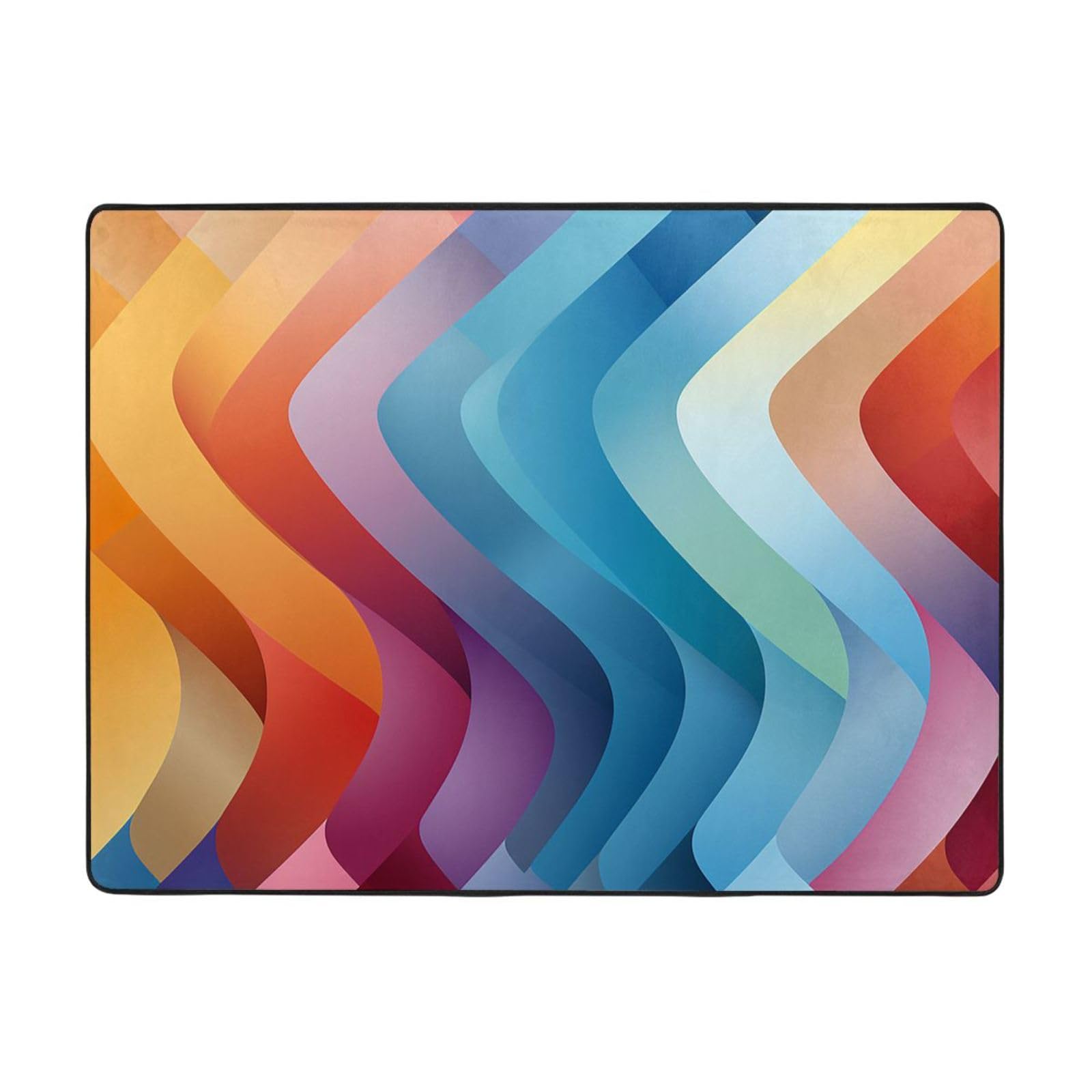 Tapis doux arc-en-ciel lavable pour en finir avec les tapis froids et rêches